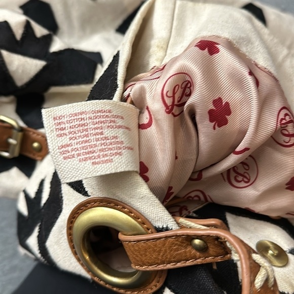 Large Lucky Brand 🍀 Bag, High Quality Cotton Accented with Leather - Picture 9 of 9